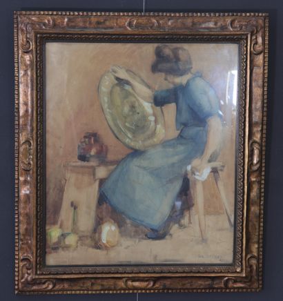 Luc LAFNET (1899-1939) aquarelle « jeune...