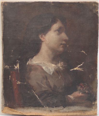 Portrait d'un dame sur toile - sans encadrement...