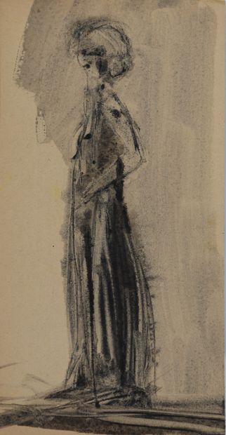 Leonor FINI (1907-1996) aquarelle 