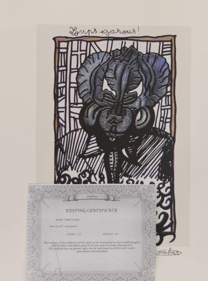 Robert Combas. Loup Garou. Lithographie sur...