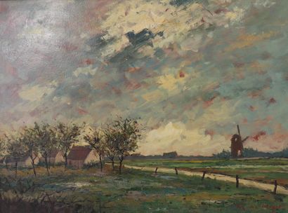Maurice DE MEYER (1911-1999) huile « vue...