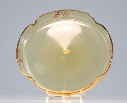 Emile Gallé plateau et 10 verres en cristallerie...