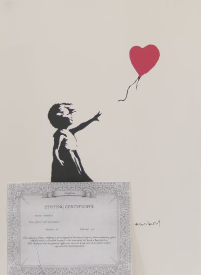 Banksy - Girl with Balloon. Lithographie...