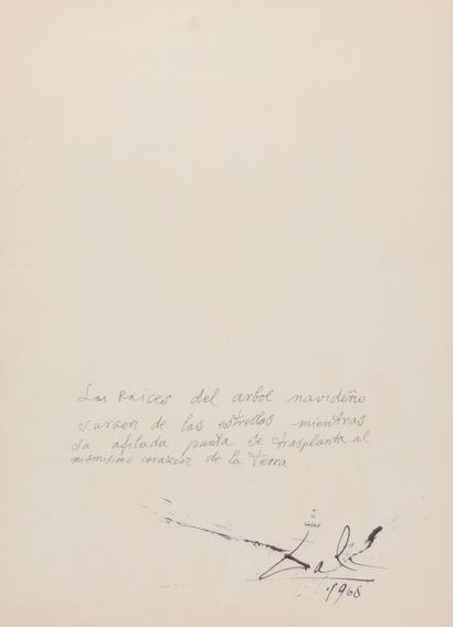 Salvador Dali. Carte de Noël original créé...