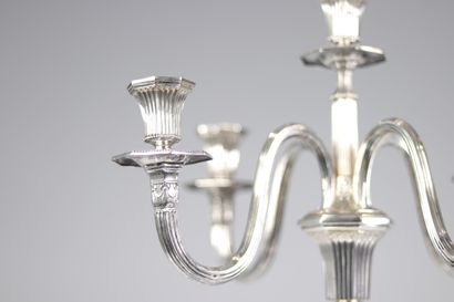 Chandelier 5 branches, argent massif 800...