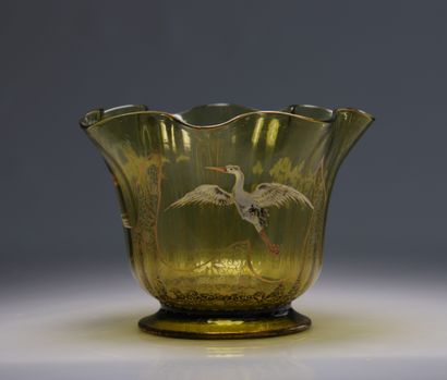 Cristallerie de Gallé, coupe aux grues et...