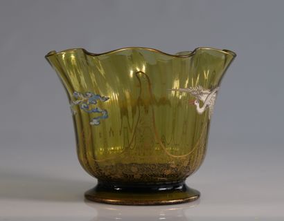 Cristallerie de Gallé, coupe aux grues et...