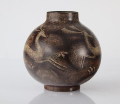 Charles Catteau Keramis rare vase à décor...