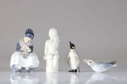 Royal Copenhague lot de 4 porcelaines diverses
Poids:...