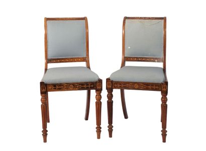 Suite de 6 chaises d'époque Empire marquetée
Poids:...