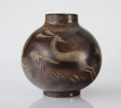 Charles Catteau Keramis rare vase à décor...