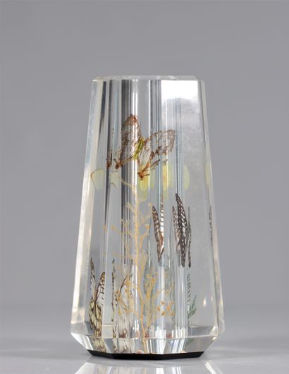 Belgique, vase en plexi avec inclusion -...