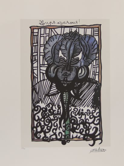 Robert Combas. Loup Garou. Lithographie sur...