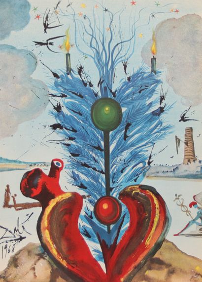 Salvador Dali. Carte de Noël original créé...