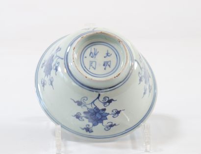 China porcelain bowl white blue mark under...