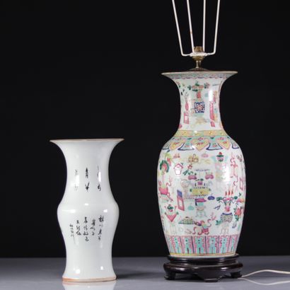 19th century Chinese lamp and vase
Weight:...