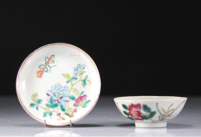 Chinese porcelain bowl and saucer mark under...