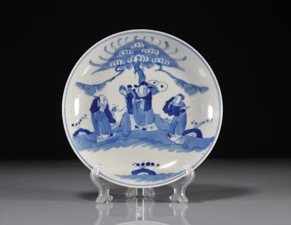 blanc-bleu Chinese plate decorated with characters
Weight:...