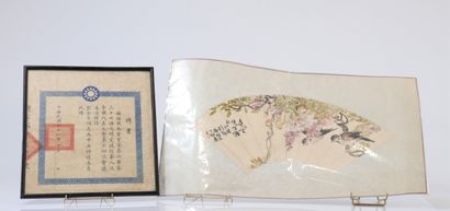 Fan and card with Chinese government certificate...