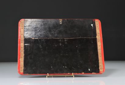 Wooden plaque decorated with 19th century...