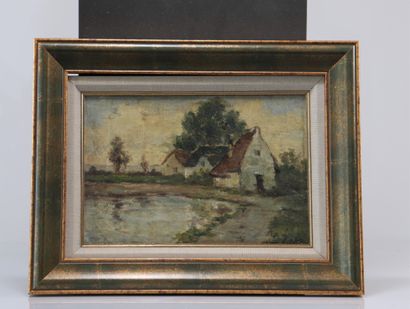 Omer COPPENS (1864-1926) Oil on canvas. Mounted...