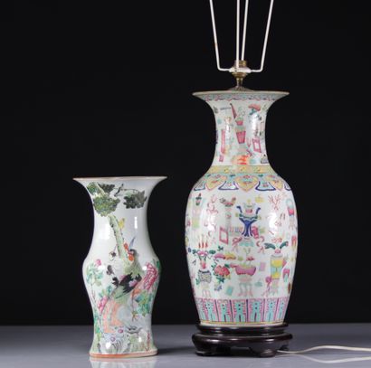 19th century Chinese lamp and vase
Weight:...
