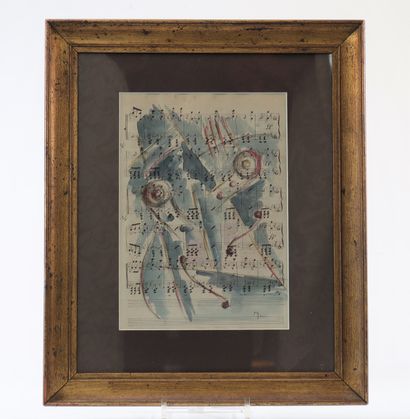 Watercolor and ink. Monogrammed M.H 1932
Weight:...