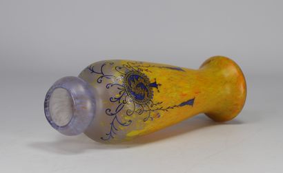 Charles LEGRAS, Art Nouveau vase with enameled...