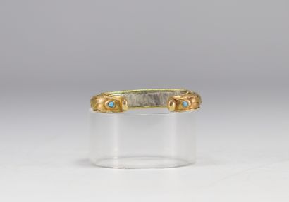 China, 9k gold, silver and turquoise 
