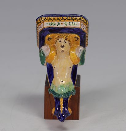 Miniature wall sconce in glazed stoneware,...