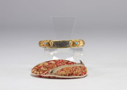China, 9k gold, silver and turquoise 