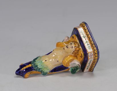 Miniature wall sconce in glazed stoneware,...
