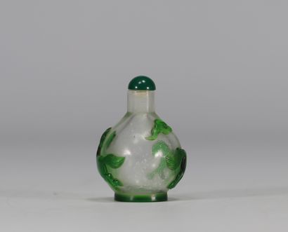 China, green and transparent overlay glass...