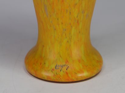 Charles LEGRAS, Art Nouveau vase with enameled...