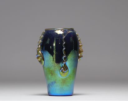 Iridescent vase in the Loetz style circa...