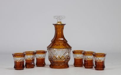 Carafe et une suite de six verres Art Déco,...