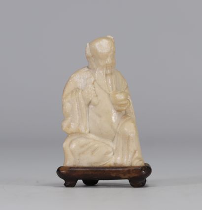 China, small stone statue of Shou-lao, Qing...