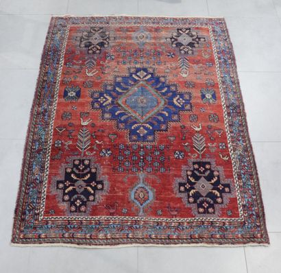 Hand-knotted Heriz Azeri rug (Iran), pure...