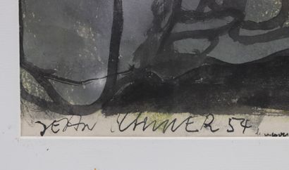 Jean SCHULER mixed media with dark colors...