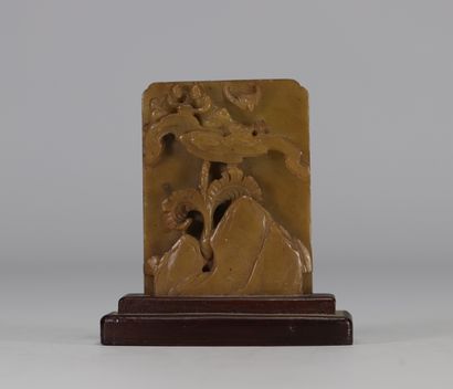 China, small stone windscreen decorated with...