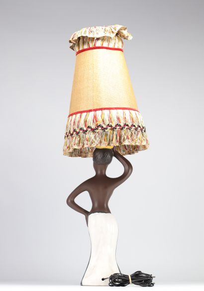 Vallauris - Ceramic Africanist lamp from...