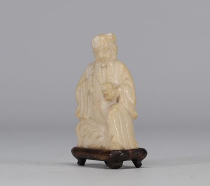 China, small stone statue of Shou-lao, Qing...