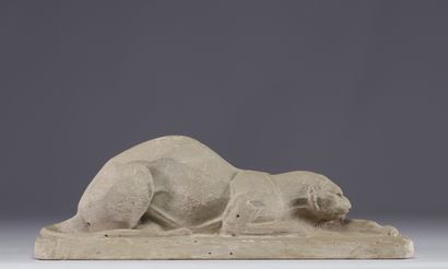 Sculpture panthère Art Déco, signature illisible.
Poids:...