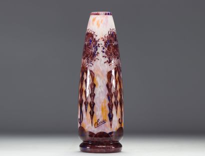 Le Verre Français vase dégagé à l'acide Art...