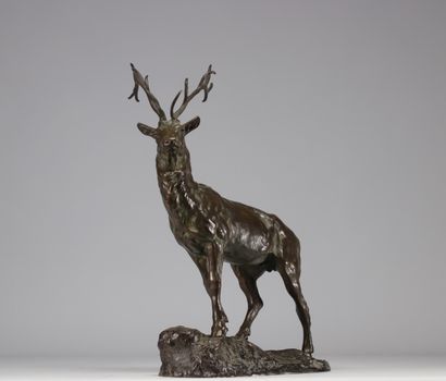 Pierre-Jules MÈNE (1810-1879) cerf en bronze...
