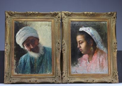 Michele LOFFREDO (1870-1961) paire de Portraits...