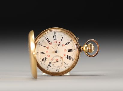 Montre de gousset en or jaune 18K 750°/°°,...