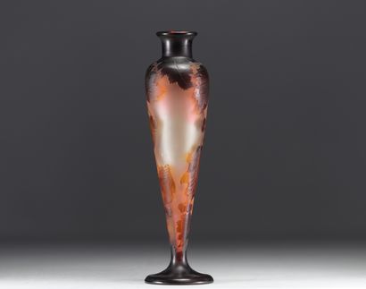 Émile GALLÉ - Vase en verre multicouche aux...