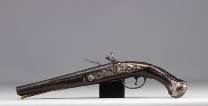 France - Pistolet à silex, métal, XVIIIe...