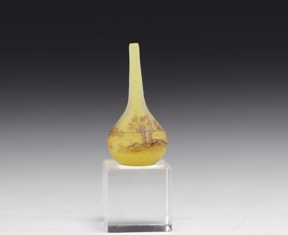 DAUM Nancy - Vase soliflore miniature à décor...